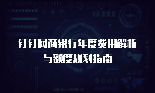 钉钉网商银行年度费用解析与额度规划指南