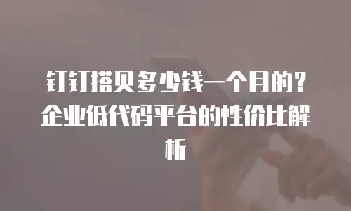 钉钉搭贝多少钱一个月的？企业低代码平台的性价比解析