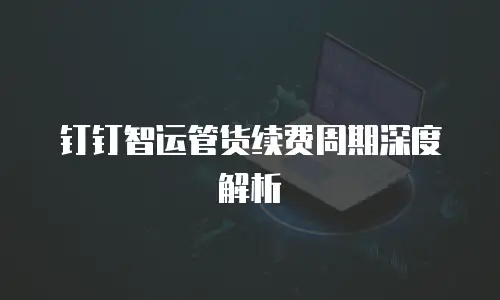 钉钉智运管货续费周期深度解析