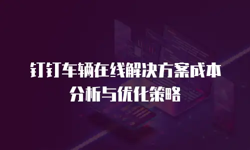 钉钉车辆在线解决方案成本分析与优化策略