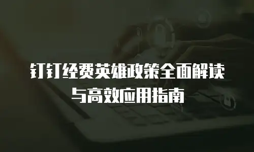钉钉经费英雄政策全面解读与高效应用指南