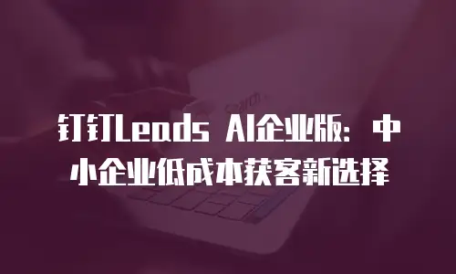 钉钉Leads AI企业版：中小企业低成本获客新选择