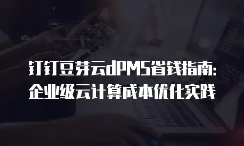 钉钉豆芽云dPMS省钱指南：企业级云计算成本优化实践