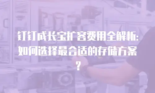 钉钉成长宝扩容费用全解析：如何选择最合适的存储方案？