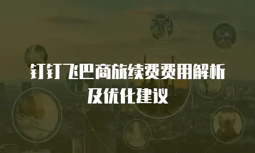 钉钉飞巴商旅续费费用解析及优化建议