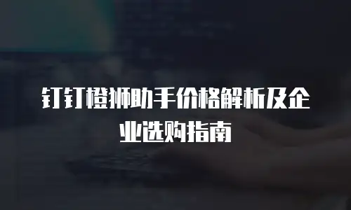 钉钉橙狮助手价格解析及企业选购指南