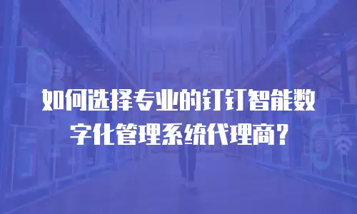 如何选择专业的钉钉智能数字化管理系统代理商？