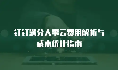钉钉满分人事云费用解析与成本优化指南