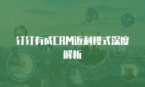 钉钉有成CRM返利模式深度解析