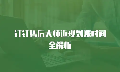 钉钉售后大师返现到账时间全解析