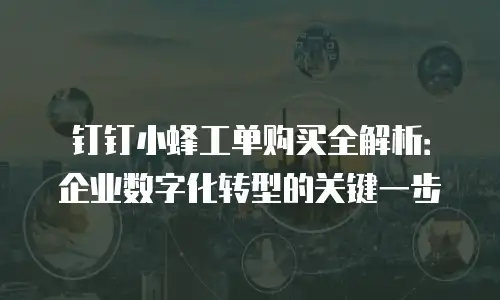 钉钉小蜂工单购买全解析：企业数字化转型的关键一步