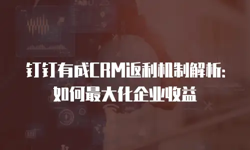钉钉有成CRM返利机制解析：如何最大化企业收益