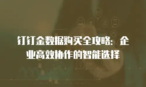 钉钉金数据购买全攻略：企业高效协作的智能选择