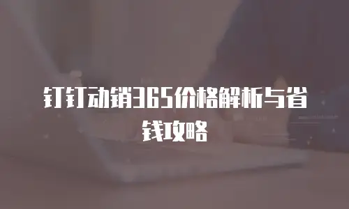 钉钉动销365价格解析与省钱攻略