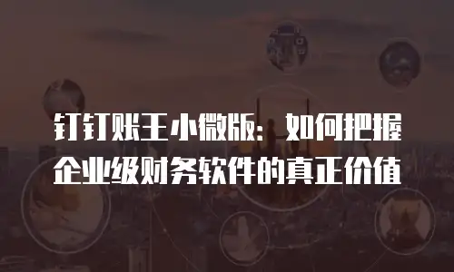 钉钉账王小微版：如何把握企业级财务软件的真正价值