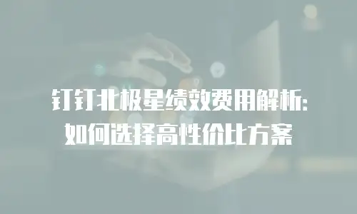 钉钉北极星绩效费用解析：如何选择高性价比方案