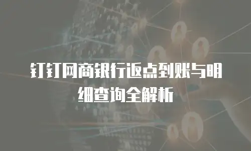 钉钉网商银行返点到账与明细查询全解析
