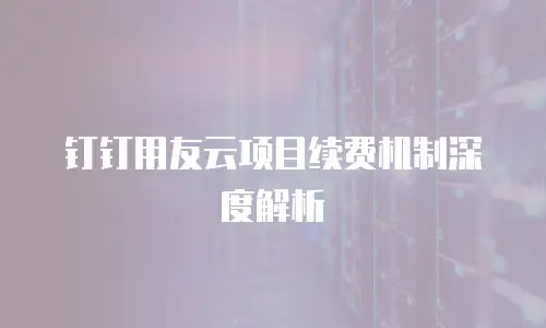 钉钉用友云项目续费机制深度解析