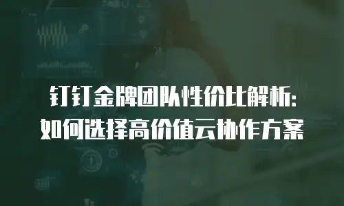 钉钉金牌团队性价比解析：如何选择高价值云协作方案