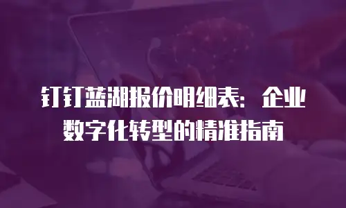 钉钉蓝湖报价明细表：企业数字化转型的精准指南