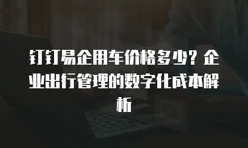 钉钉易企用车价格多少？企业出行管理的数字化成本解析