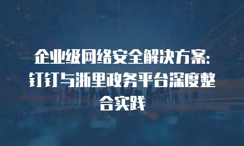 企业级网络安全解决方案：钉钉与浙里政务平台深度整合实践