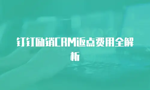 钉钉励销CRM返点费用全解析