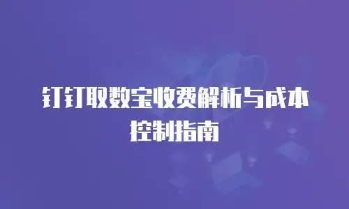 钉钉取数宝收费解析与成本控制指南