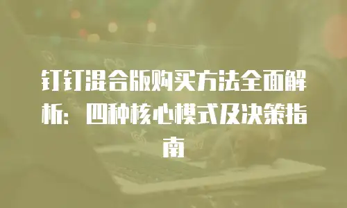 钉钉混合版购买方法全面解析：四种核心模式及决策指南