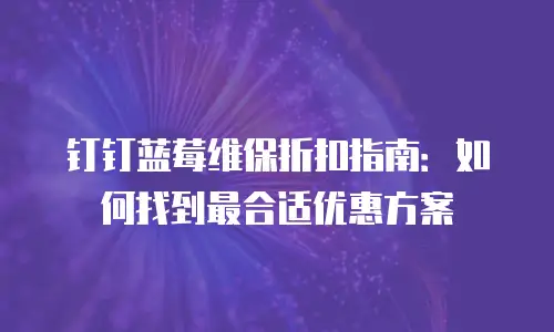 钉钉蓝莓维保折扣指南：如何找到最合适优惠方案