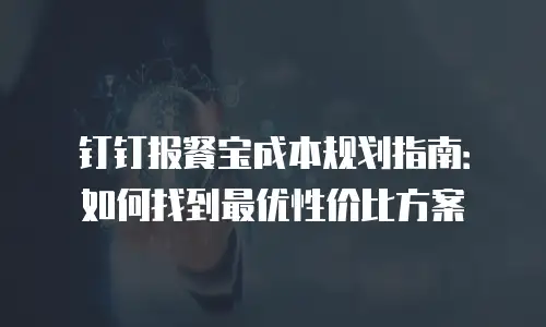 钉钉报餐宝成本规划指南：如何找到最优性价比方案