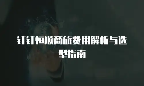 钉钉恒顺商旅费用解析与选型指南