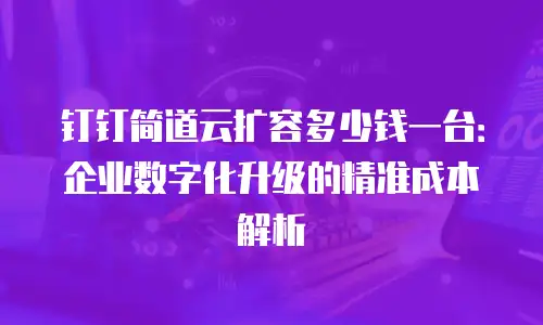 钉钉简道云扩容多少钱一台：企业数字化升级的精准成本解析