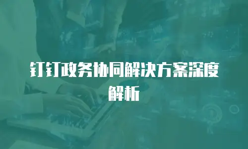 钉钉政务协同解决方案深度解析