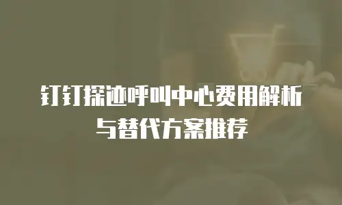 钉钉探迹呼叫中心费用解析与替代方案推荐