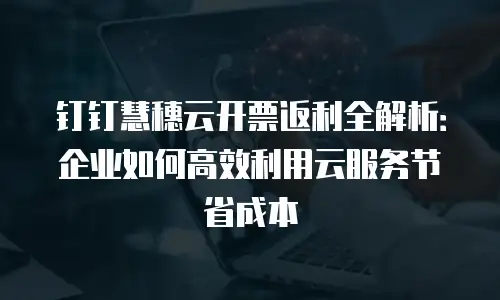 钉钉慧穗云开票返利全解析：企业如何高效利用云服务节省成本