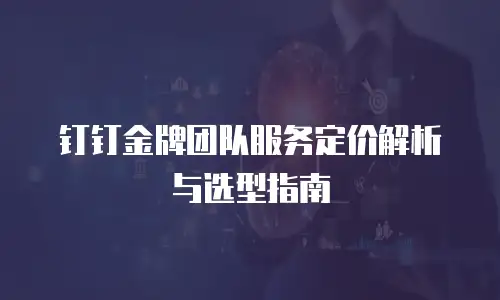 钉钉金牌团队服务定价解析与选型指南