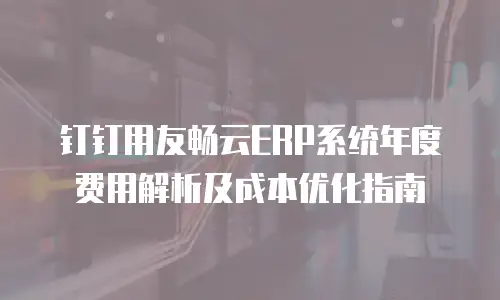 钉钉用友畅云ERP系统年度费用解析及成本优化指南