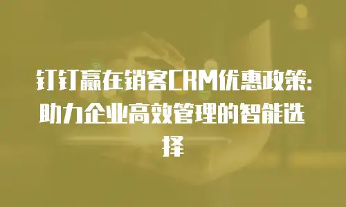 钉钉赢在销客CRM优惠政策：助力企业高效管理的智能选择