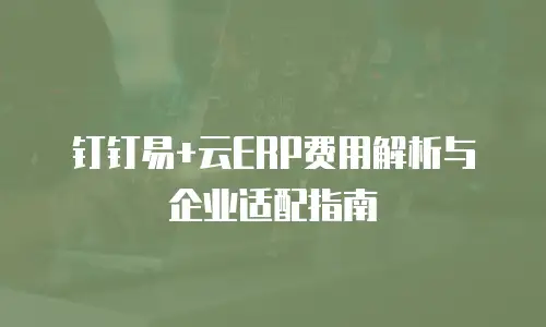 钉钉易+云ERP费用解析与企业适配指南