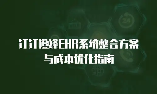 钉钉橙蜂EHR系统整合方案与成本优化指南