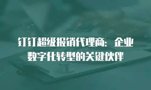 钉钉超级报销代理商：企业数字化转型的关键伙伴