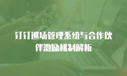 钉钉巡场管理系统与合作伙伴激励机制解析