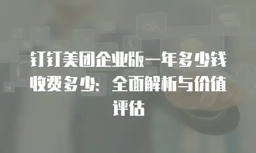 钉钉美团企业版一年多少钱收费多少：全面解析与价值评估
