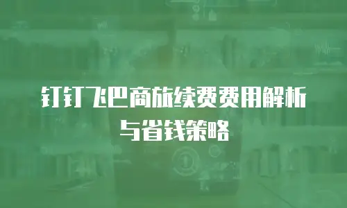钉钉飞巴商旅续费费用解析与省钱策略