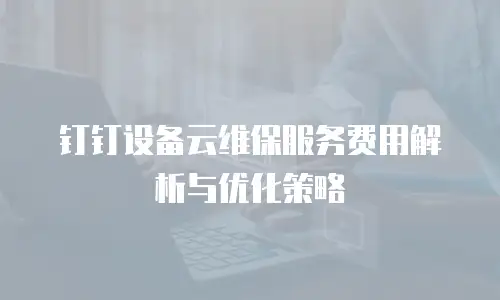 钉钉设备云维保服务费用解析与优化策略
