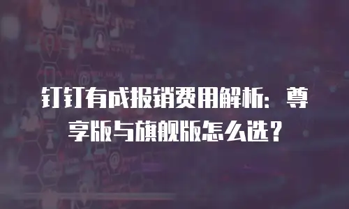 钉钉有成报销费用解析：尊享版与旗舰版怎么选？