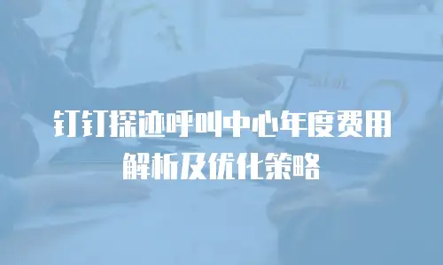 钉钉探迹呼叫中心年度费用解析及优化策略