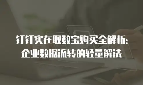 钉钉实在取数宝购买全解析：企业数据流转的轻量解法