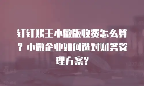 钉钉账王小微版收费怎么算？小微企业如何选对财务管理方案？